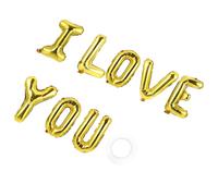 EXAOMBLE Ballons Aluminium Dorés T’aime 1 Lot pour Décoration Mariage et Saint-valentin Ensemble Ballon Doré Fête Accessoires Décoration