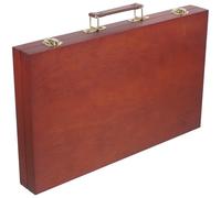 EXAOMBLE Boîte à Outils de Peinture Bois avec Poignée Confortable Rangement Compact et Compartiments Sécurisés pour Stylos Pigments et Accessoires Artistes