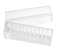 EXAOMBLE Boîte de présentation pour outils de manucure en ABS à 30 compartiments, support transparent pour têtes de meulage, adapté pour salon de manucure et nail training