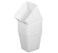 EXAOMBLE Boîtes de Rangement Suspendues Organisateur Compact et Pratique en Plastique Abs Blanc Lot de 6 Multi-usages Fond Plat pour Chariot ou Bureau