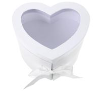 EXAOMBLE Coffret Présent de Cœur Double Couche, Boîte à Fleurs Créative en Papier et Pvc, Légère et Résistante pour Mariage et Fête des Mères