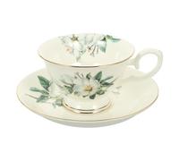 EXAOMBLE Coffret Tasse à Thé en Céramique Verte avec Soucoupe, Design Ergonomique et Durabilité, Maison Café