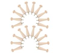 EXAOMBLE Crochets Décoratifs en Bois Naturel 21x69 Mm Lot de 24 avec Vis pour Porte - Patères Murales pour Chapeaux et Manteaux - Utilisation Entrée et Chambre