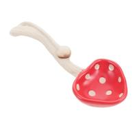 EXAOMBLE Cuillères à Soupe Asiatiques Vintage en Céramique Rouge de Champignon, Matériau Sain et Intégré, pour Servir Soupes et Céréales Style