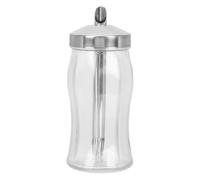 EXAOMBLE Distributeur de Sel Pot à Épices Couvercle Perforé en Verre 240ml en Inox Facile à Saupoudrer Cuisine et Restaurant