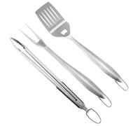 EXAOMBLE Ensemble Barbecue 3 Pièces en Acier Inoxydable Pelle Cuisine, Pinces Multifonctionnelles et Boîte de Rangement, Design Ergonomique pour Barbecue en Extérieur