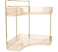 EXAOMBLE Étagère de Rangement Salle de Bain 2 Niveaux en Métal et Pet Forte Capacité de Charge pour Organiser Maquillage et Accessoires Comptoir ou Coin