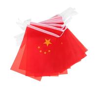 EXAOMBLE Guirlande Polyvalent Drapeaux Chinois Polyester en Rouge, de Mini Design Festif Facile à Combiner, 1 Set de 30 Pièces et pour Décoration D'événements et Cheminée