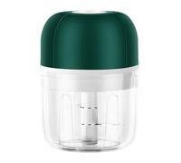 EXAOMBLE Hachoir à Ail Électrique Portable Vert en Acier Inoxydable Abs, Mini Presse-ail Semi-automatique Pratique Cuisine Quotidienne