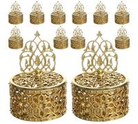EXAOMBLE Lot De 12 BoîTes À Bonbons DoréEs En Plastique Petites BoîTes De Faveur ÉLéGantes Pour Mariage Anniversaire Contenant DragéEs Et Bijoux 3.35X2.28X2.28In