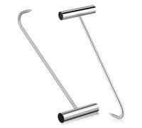 EXAOMBLE Lot de 2 Crochets en Acier Inoxydable Robustes T pour Levage de Plaques D'égout Surface Antidérapante, Compatible Ouvertures Standard, pour Maintenance Commerciale