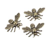 EXAOMBLE Lot de 3 Figurines Abeilles en Laiton, Statue Vintage Dorée à Fond Plat, Décoration de Table Rétro pour Salon, Salle à Manger ou Bureau