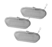 EXAOMBLE Lot de 3 Infuseurs à Thé en Acier Inoxydable Ovales, Maille Fine Légère, Filtre Réutilisable pour Herbes et Épices, pour Usage Cuisine et Voyage