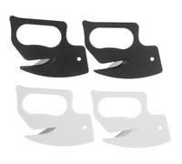 EXAOMBLE Ouvre-lettres en Acier Inoxydable et Pp Portables Lot de 4 Design Créatif Unique, Coupe Sécurisée Outil Pratique pour Ouvrir Courrier pour Bureau et Usage Domestique