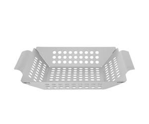 EXAOMBLE Panier Carré en Acier Inoxydable pour Barbecue Design Intégré, Poêle à Griller Les Légumes Polyvalente Cuisine et Camping