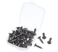 EXAOMBLE Parties de guitare vis autoperceuse pour métal 3x12mm 50pcs boîte en fer noir pour guitares électriques et basses facile à transporter