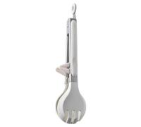 EXAOMBLE Pince Anti-brûlure en Silicone et Acier Inoxydable pour Barbecue Extérieur, Outil Portable Cuisine pour Retourner Aliments Facilement