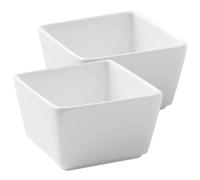 EXAOMBLE Plats à Condiments en Céramique Blanche Lot de 2pcs, Bols Ronds pour Sauce et Tapas, Maison Restaurant