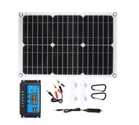 EXAOMBLE Régulateur de Charge Solaire Pwm 15w Affichage Intuitif et Configuration Flexible, Kit Solaire Autonome Complet pour Bateau et Voyage en Extérieur