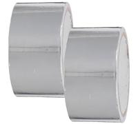 EXAOMBLE Ruban Adhésif Aluminium Argenté 2 Rouleaux Bande D'étanchéité Robuste Résistante à Haute Température pour Salle de Bain et Évier pour Joint de Baignoire