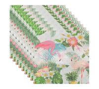 EXAOMBLE Serviettes en Papier Flamant Rose 18 Pièces Papier Impression Claire pour Fête D'été Anniversaire Tropical pour Fête Hawaïenne