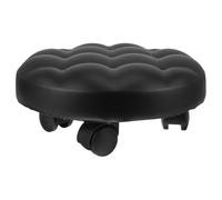 EXAOMBLE Tabouret Roulant en Cuir Noir Repose-Pieds Pratique et Léger en Bois et Métal, Marchepied Multifonction pour Bureau et Chambre