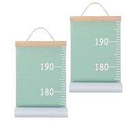 EXAOMBLE Toise Murale Garçon et Filles en Bois Vert Marquages Précis et Entretien Facile, Décoration Créative pour Chambre D'garçon et Filles ou Espace Bébé, Lot de 2 Pièces