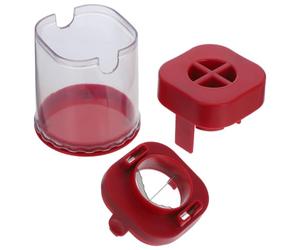 EXAOMBLE Trancheuse à Fruits Acier Inoxydable Robuste avec Plaque Poussoir Coupe Rapide de Fraises Citrons Verts et Tomates Cerises Outil Multifonction pour Cuisine Pratique