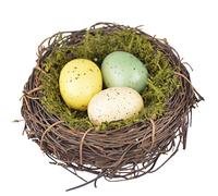 EXCEART 1 Pièces Artificielle Nid D' Oiseau avec Faux Oeufs De Pâques Nid D' Oiseau Décoration Kit De Décoration Vignes Nid D' Oiseau Mobilier Accessoires de Tir pour Le Jardin Cour Accueil