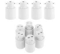 EXCEART 10 Pièces Adaptateur de Douille pour Ampoule B22 vers E27 en Plastique et Métal, Installation Facile, Design Compact pour Lampe de Chevet et Éclairage de Chambre