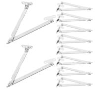 EXCEART 10 Pièces Charnière de Support Pliable en Acier Inoxydable Argenté à Deux Plis Tige Mobile, Robuste et Optimisant L'espace pour Armoires et Présentoirs en Magasin