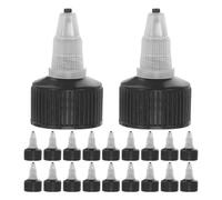 EXCEART 100 Pièces Bouchon de Flacon Distributeur 20/410 en Plastique Noir | Couvercle à Vis Twist Top, Contrôle Précis du Débit, Résistance à L’évaporation, pour Flacons D’huiles