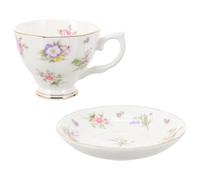 EXCEART 1ensemble Set Tasse à Café Céramique Fine avec Soucoupe Tasse à Lait Multi-usage pour Thé et Café Design Élégant pour Service Après-midi