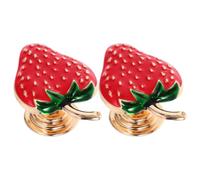 EXCEART 2 Pièces Bouton de Meuble en Alliage de Zinc Rouge de Fraise, Design Unique à Trou Simple 4mm, Poignée Décorative pour Tiroirs et Armoires Cuisine