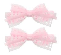 EXCEART 2 Pièces Embrasse à Nœud pour Rideaux, Ruban Polyester Rose, Salon | Bord en Dentelle, Bande Élastique Antidérapante, Facile à Nettoyer, Chambre et Fenêtre