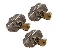 EXCEART 3 Ensembles Loquet Vintage en Alliage de Zinc D'ours pour Boîte à Bijoux en Bois, Serrure Décorative avec Clé, Sécurité Multi-usage et Installation Facile