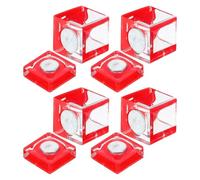 EXCEART 4 Ensembles Loquet Magnétique Adhésif Invisible pour Armoires et Tiroirs en Acrylique Rouge, Résistance à L'usure et Fermeture Sécurisée Cuisine et Salon