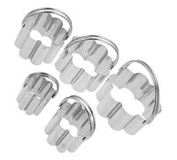 EXCEART 5 Pièces Emporte-pièce Mousse Inox Poignée, Bords Lisses | Découpe Facile des Formes, Léger et Portable, Rangement Simple, Finition Argentée pour Pâtisserie