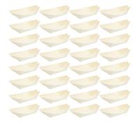 EXCEART 50 Pièces Bateaux Alimentaires Jetables en Bois Beige, Plateau à Sushis Résistant la Déformation, Pratique pour Pique-niques et Activités en Intérieur