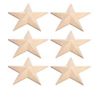 EXCEART 6 Pièces Applique Bois Sculpté D'étoile pour Décoration Intérieure, Style Européen Sophistiqué, Bois Khaki, Facile à Nettoyer, pour Salon