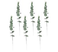 EXCEART 6 Pièces Feuille D'eucalyptus Artificielle, Tige en Fil de Fer | Aspect , Tige Centrale Pliable, pour Vases et Plateaux Centraux, sans Entretien, Facile à Disposer