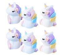 EXCEART 6 Pièces Taille-crayon Manuel Mignon à Motif Licorne en Silicone pour Bureau Scolaire Affûtage Précis Récompenses en Classe