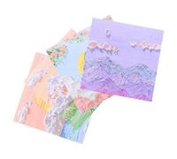 EXCEART Bloc-notes Autocollants de Peinture à L'huile Grand Format en Papier Lisse, Réutilisable 4 Styles Uniques Design Japonerie Minimaliste pour Fournitures Scolaires