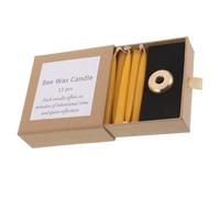 EXCEART Bougies de prière mini coniques en cire d'abeille avec porte-bougie en laiton, lot de 6 pour méditation et bureaux à domicile, durée 30 minutes