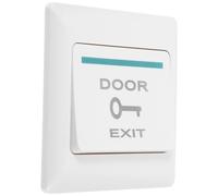 EXCEART Bouton Poussoir de Sortie pour Système de Contrôle D'accès aux Portes, Plaque Murale Blanche en Plastique et Métal, Résistance à L'abrasion, Réinitialisation Automatique,