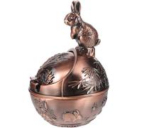 EXCEART Cendrier Résistant Feu Vintage de Lapin Coupe-Vent en Alliage de Zinc et Portable, pour Décoration de Bureau et Table