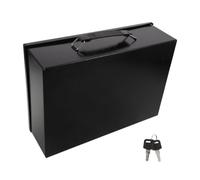 EXCEART Coffret à Documents Ignifugé en Fer, Verrou à Clé, Poignée | Bureau et Voyage, Protège Dossiers et Objets Précieux, Noir, Rangement Sécurisé pour Papier et Espèces
