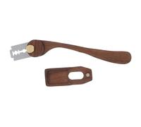 EXCEART Couteau A Pain Courbé en Acier Inoxydable avec Manche Bois | Lame pour Marquer la Croûte, Couleur Café, Outil de Boulangerie pour Pâte Levée et Préparation Familiale
