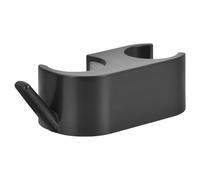 EXCEART Crochet Coulissant de ABS Noir, Fixation sans Perçage pour Barre | Support pour Pommeau sur Tube, Double Boucle Réglable, Angle Orientable, Usage Salle de Bain Humide