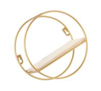 EXCEART Étagère Murale en Fer et Bois Or avec Rangement supplémentaire | Structure stable et sûre, effet décoratif, pour chambre et cuisine, pour ornements et gel douche